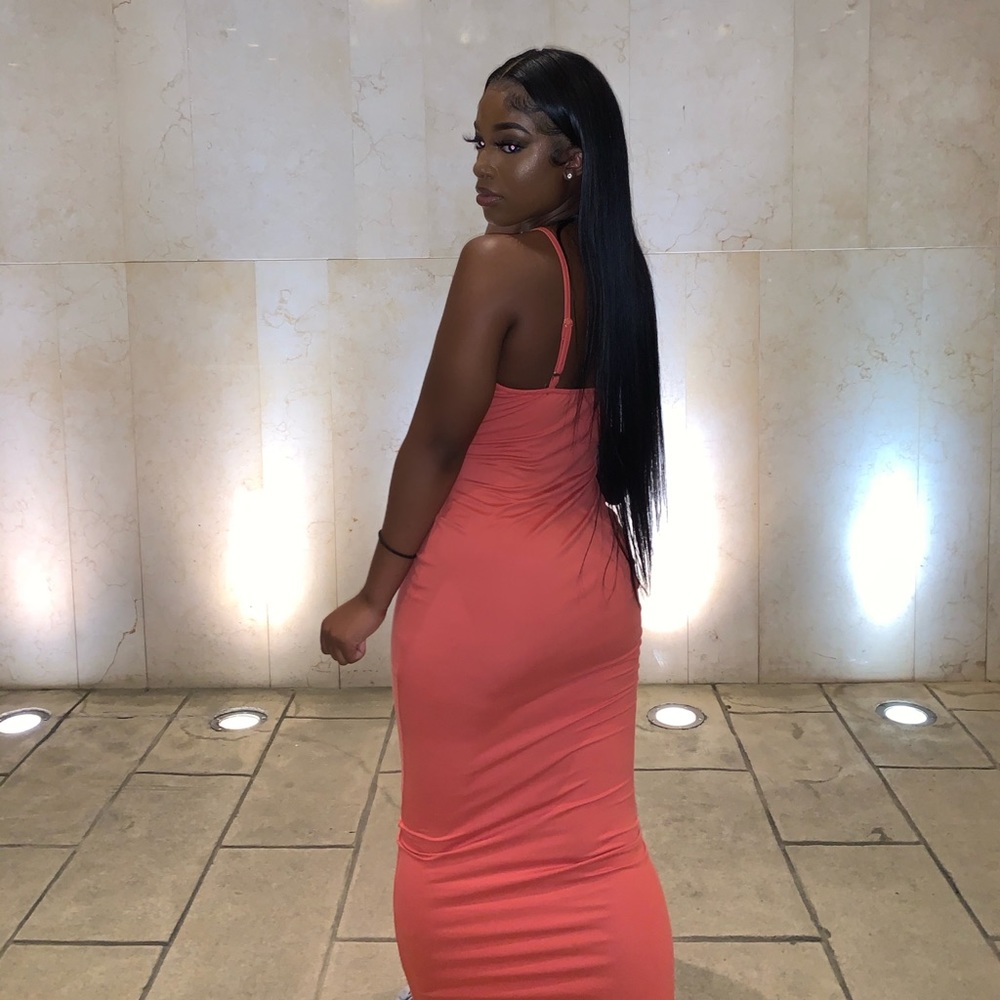 Coral Pink Maxi Dress
